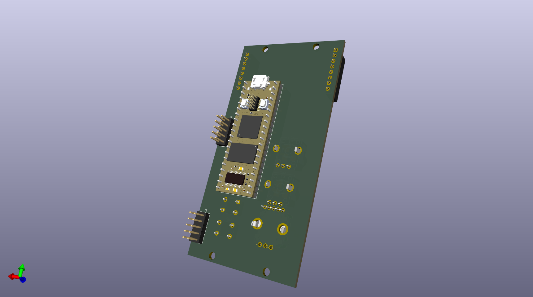 render of the bottom side of the pcb